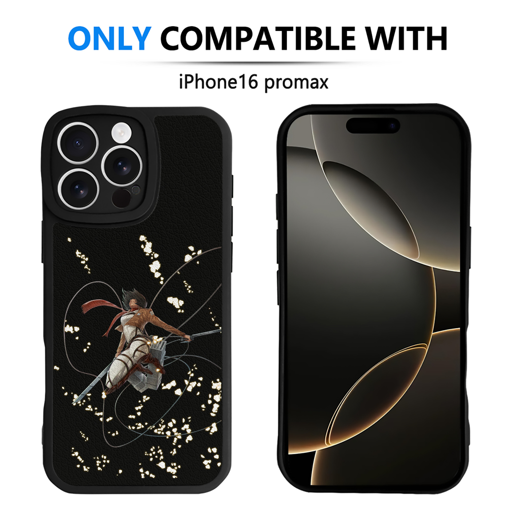 （画像用） 進撃の巨人 ミカサ·アッカーマン Attack on Titan Mikasa Ackerman 【iPhone 16シリーズ対応】シリコンスマホケース（レザー調） 材質：シリコン